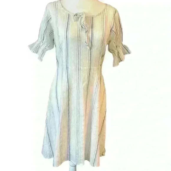 906 The Label Midi Dress Pin Striped 100% Rayon Size XL​ - Picture 1 of 8